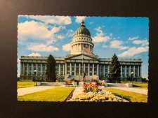 Old Vintage " STATE.CAPITOL-SALT LAKE CITY.UTAH."Patriotic Postcard Made in USA