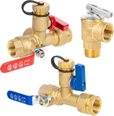 #ad Tankless Water Heater Service Valve Kit 3 4 Inch IPS Isolator Set with Pressure $66.39