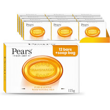 Pears Gentle Care Transparent Amber Bar Soap 125g Pack 12