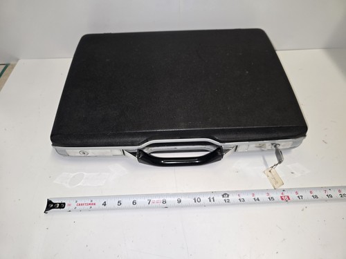 Samsonite Slim Briefcase Hard Shell Black, w 1 Key 13x17x3, Vintage (Preowned)