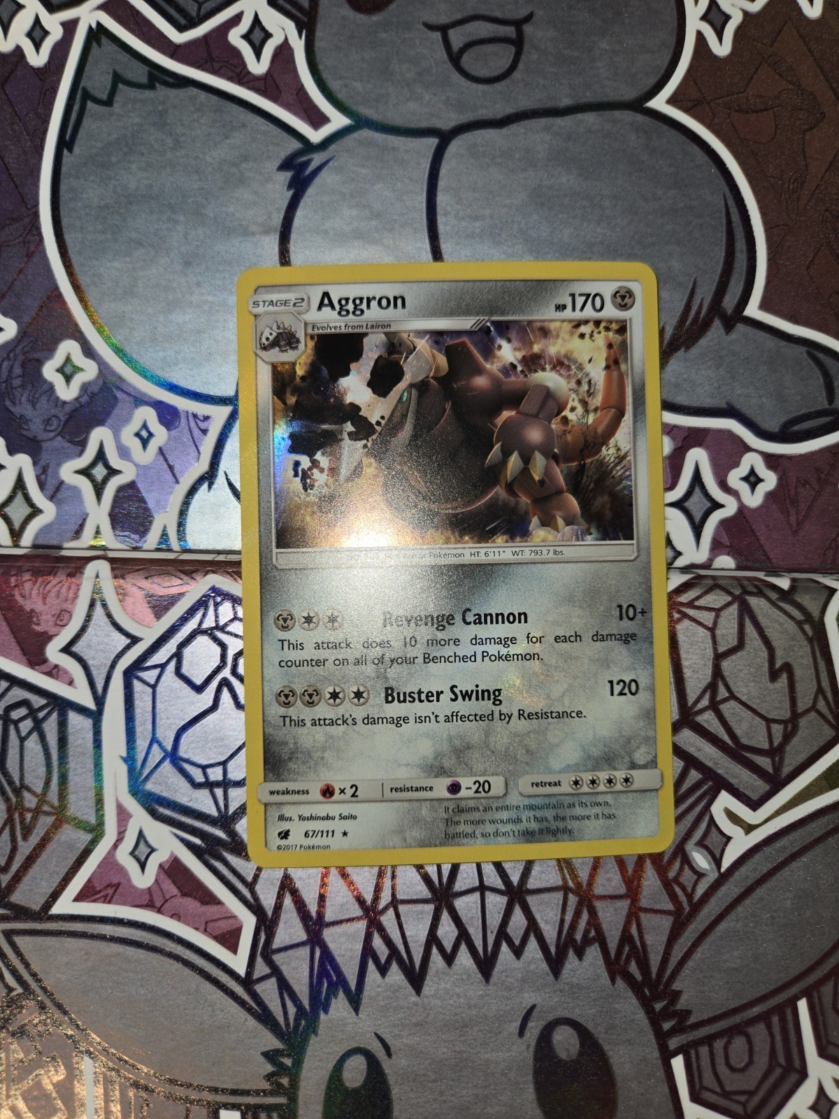 Aggron - 67/111 - Holo Rare Pokemon SM4 Crimson Invasion NM TCG 