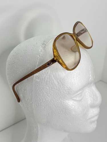 Vintage Christian Dior Brillengestell 2414 Germany Glam Oversize 70er Bernstein - Bild 11 von 14