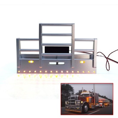 Used Degree LED Light Metal Front Bumper For 1/14 RC Tractor Truck 56344/56301
