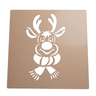 Stencil Reindeer Stl Vector Christmas Coffee Stencil Cookie Stencil Fondant
