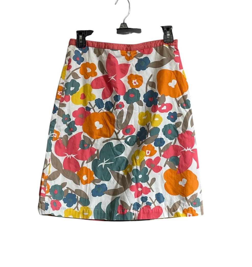 Boden Mini Skirt Sz 4Cotton Vibrant Floral Retro 70's Dopamine Boho Hippie