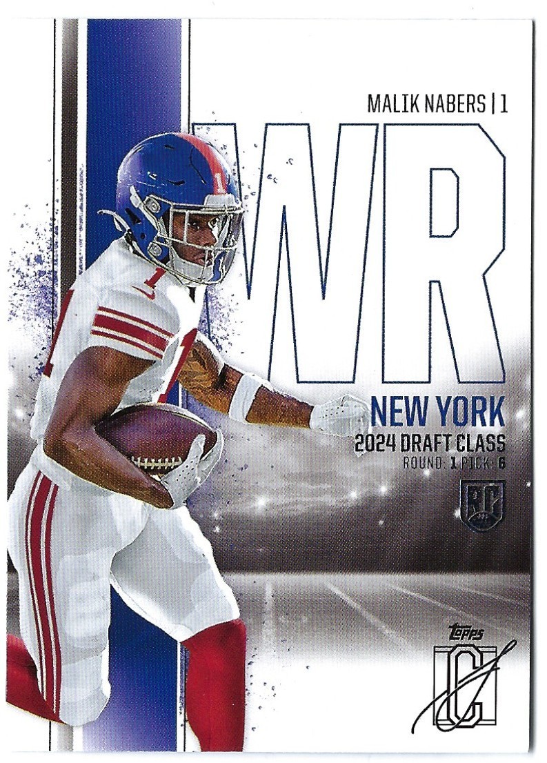 MALIK NABERS 2024 TOPPS SIGNATURE CLASS CARD 159 ROOKIE NEW YORK GIANTS