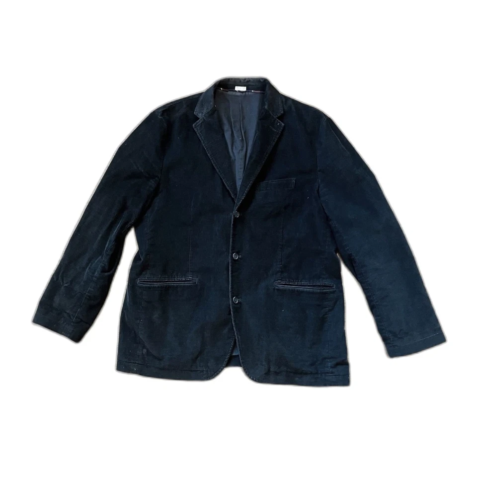 J. Abrigo Blazer Chaqueta Deportivo CREW Negro Pana Triple Botón Para Hombre Talla XL Foto 3 de 4