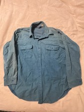 Vintage 80  s Teal Woolrich Chamois Flannel Shirt Men  s XL Long Sleeve USA Made