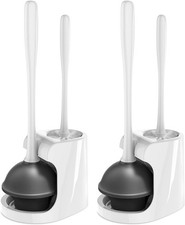 Toilet Plunger and Bowl Brush Combo 2 Pack Heavy Duty Bathroom Cleaning Set