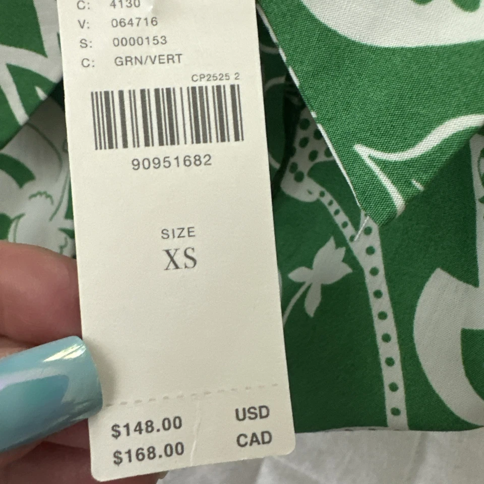 MAEVE ANTHROPOLOGIE Mujer Camisa Vestido XS Verde Floral En Niveles Maxi Bettina Foto 2 de 4