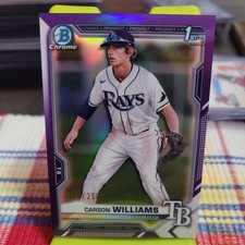 2021 Bowman Draft Chrome 1st Carson Williams #BDC-180 Purple 216/250  Rays