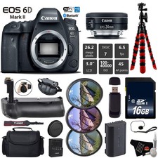 Canon EOS 6D Mark II DSLR Camera with 24mm f/2.8 STM Lens Professional Battery