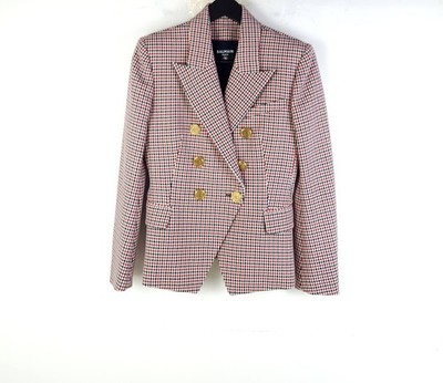 Balmain Doppelknopf-Check-Jacke 12654 150071411