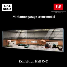 1/64 Diorama Car Garage Model LED Lighting City Parking Lot Scene Display Model