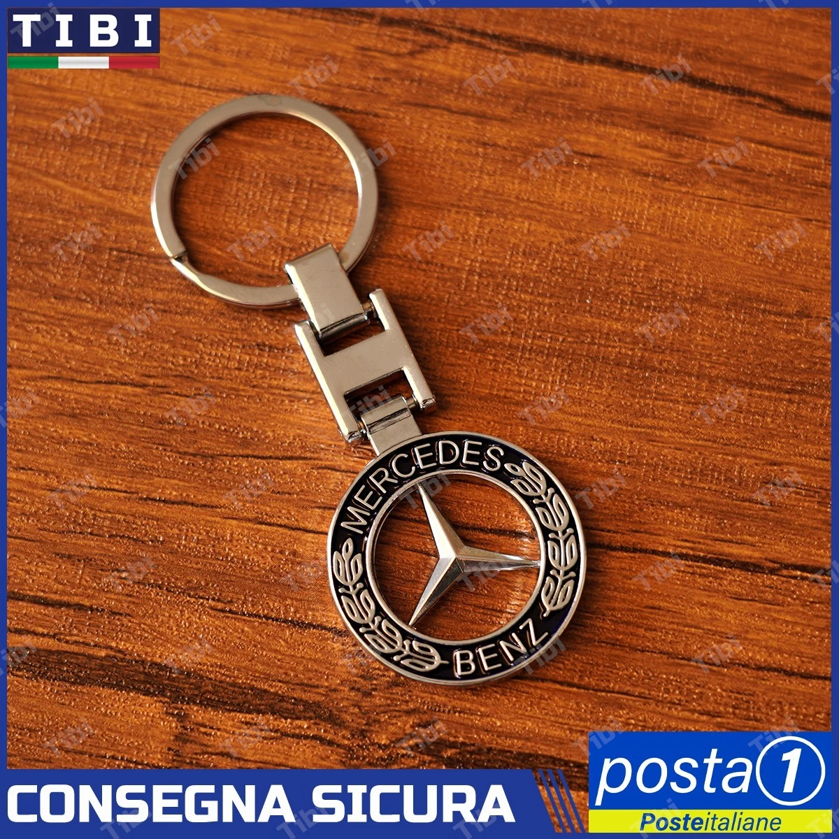 Z.MYUKI [5 colori] Classe C W206 Cover Chiave con Portachiavi per Mercedes Benz Classe C AMG 2021-2024 2025 Accessori Originali (Argento