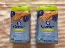 2 New Gerber Organic Oatmeal Cereal 8oz Expiration: Dec 2026 Baby Food Cereal
