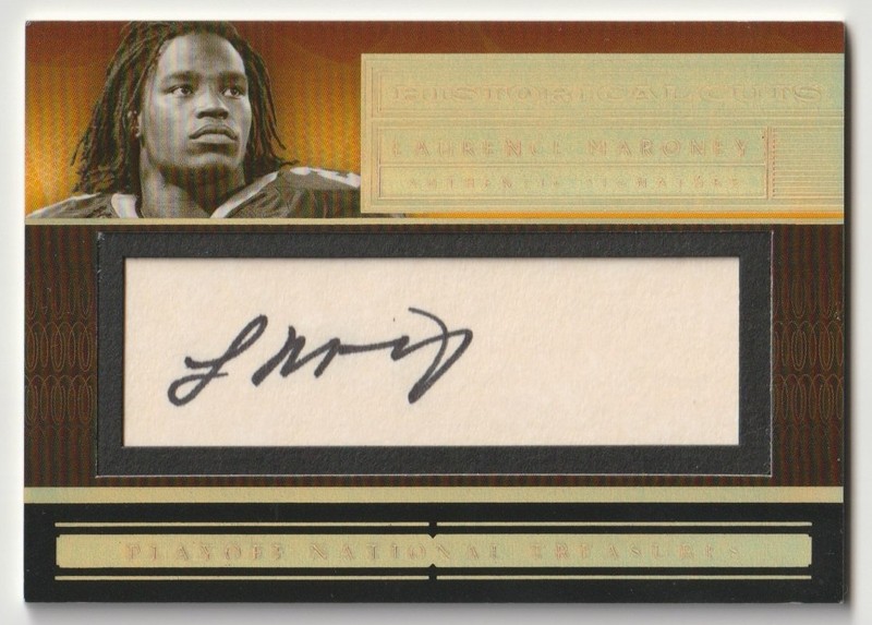 2006 Playoff National Treasures Laurence Maroney Historical Cuts ROOKIE AUTO /60