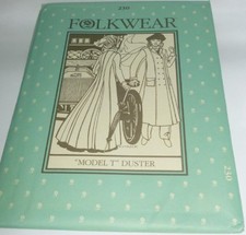 Victorian Driving Model T Duster Costume Sewing Pattern Folkwear 230 8-16 LARP