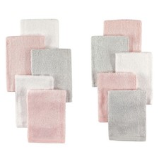 Little Treasure Baby Girl Rayon from Bamboo Luxurious Washcloths, Light PinkGray