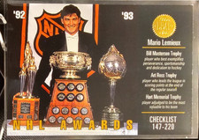 1993-94 Leaf Checklist Mario Lemieux #210 Pittsburgh Penguins