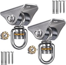 2 Pack Silent Swing Hanger Heavy Duty Stainless Steel Swing Hook with Swivel ...