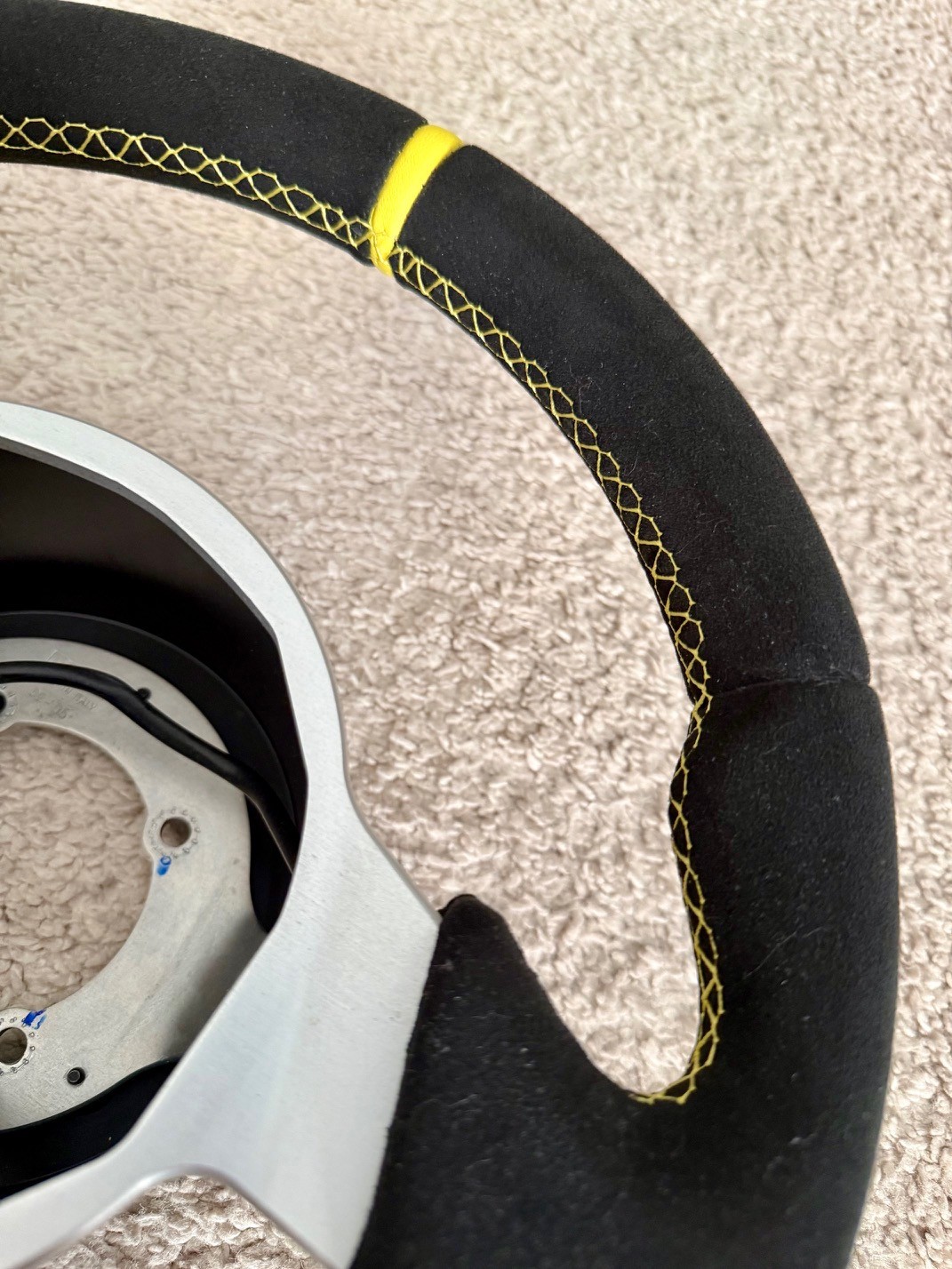 2005 2011 Lotus Elise Exige steering wheel MOMO Alcantara Yellow stiching boot