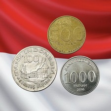 Lot of 3 Indonesia High Denomination Rupiah Coins - Combined Ship