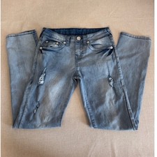 True Religion Boys Geno Relaxed Slim Distressed Jeans Light Wash Size 12