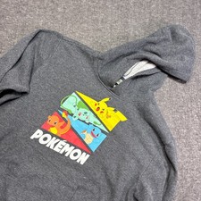 Pok mon Pullover Hoodie Kid Size Large Pikachu Bulbasaur Squirtle Charmander