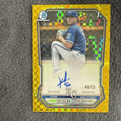 Kendry Chourio [Yellow X-Fractor] #CPA-KC 2026 Bowman Chrome Prospect Autograph card