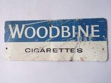 WOODBINE CIGARETTES METAL ALUMINIUM ADVERTISING SIGN SMOKING COLLECTABLE