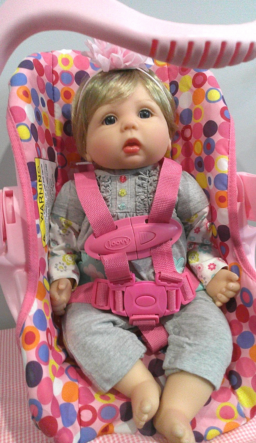 Wonderful Reborn Vinyl & Cloth Baby Doll by Aori & joovy Car Seat/Carrier