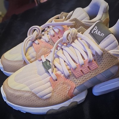 adidas ZX Torsion Parley Unisex White/Beige/Pink Low Top Lace-Up Sneakers
