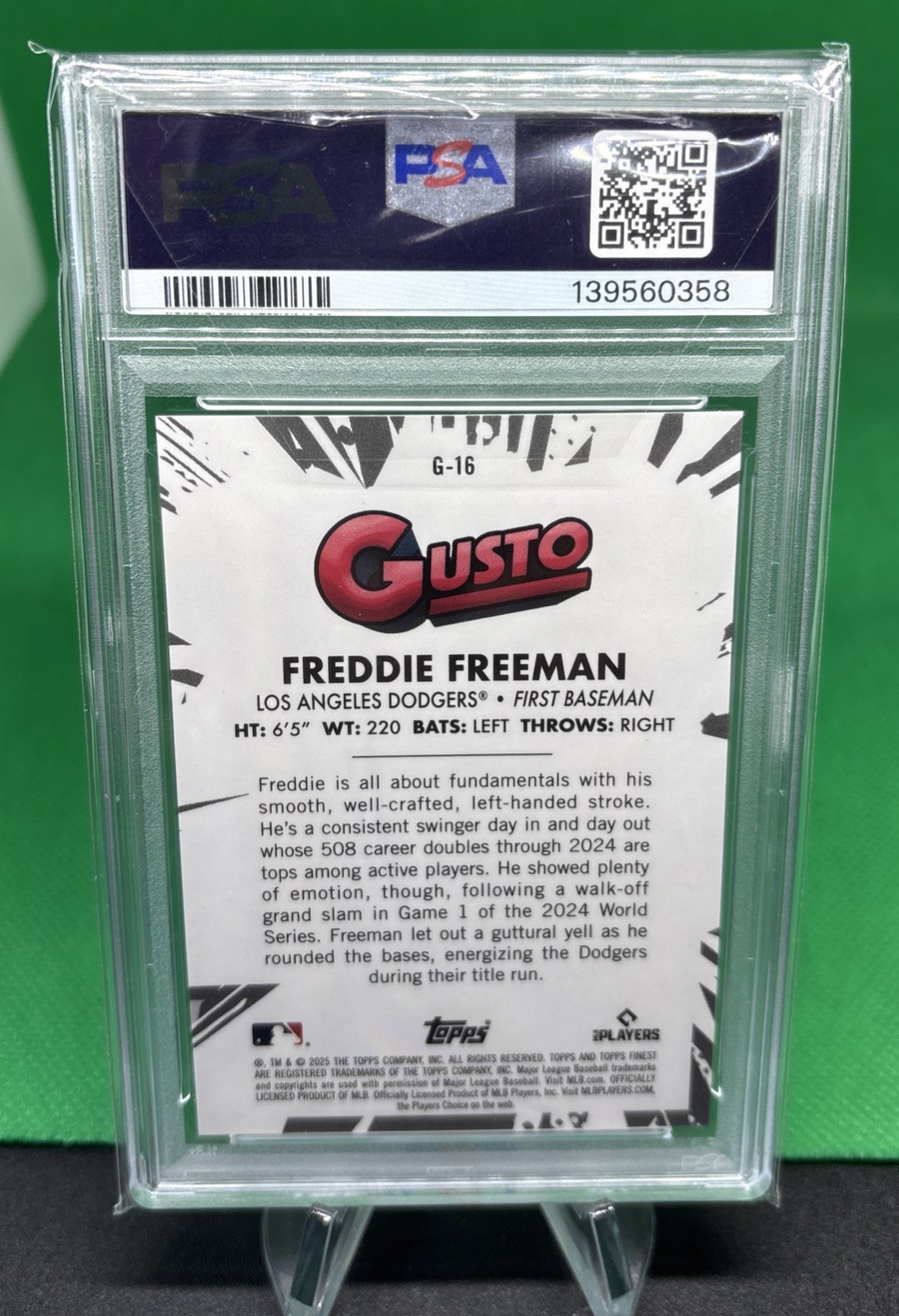 2025 Finest Gusto #G18 Freddie Freeman PSA 10 *Pop 5* Case Hit/SP! 🔥 Dodgers ⚾️ view 2