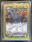 2024 Topps Chrome Junior Caminero Rookie Auto RC Gold Wave Refractor #/50 Rays