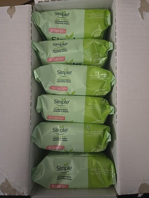 #ad Pack of 6 x Simple Kind to Skin Facial Cleansing Wipes for All Skin Types 25 Ct $24.00