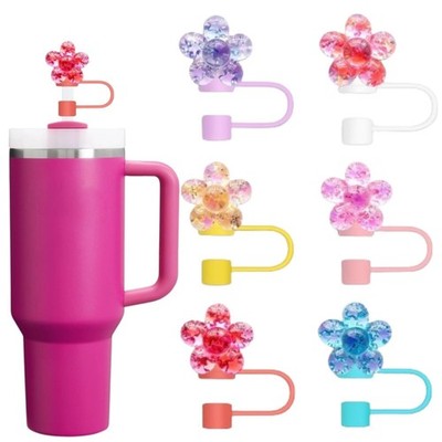 6Pcs Glitter cute stanley cup straw covers, Reusable for 10mm Straw Accessori...