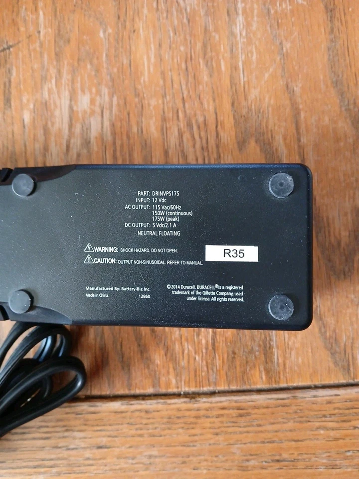 Duracell DRINVPS175 Black 175 Watt Portable Power Inverter - Image 4 of 4