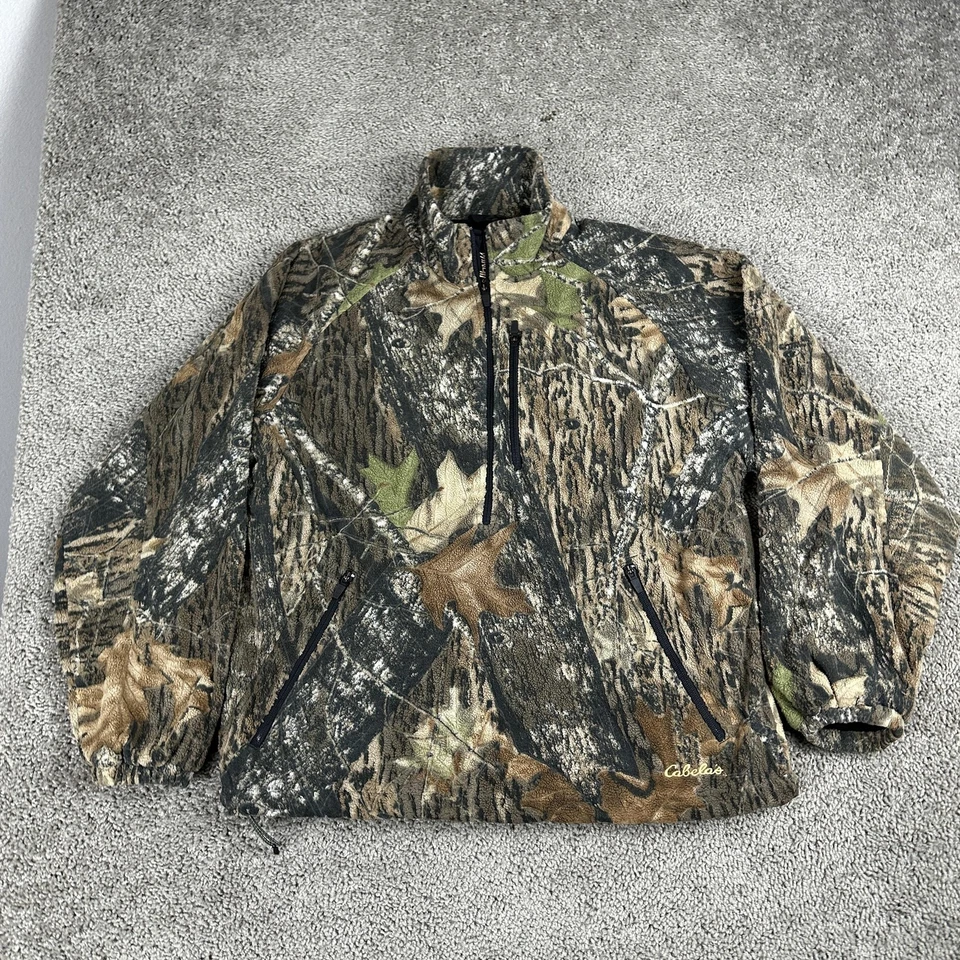 Chaqueta Cabela's Para Hombre Mediana Cortavientos Beréber Polar 1/4 Cremallera Forrada Pullover Foto 2 de 4