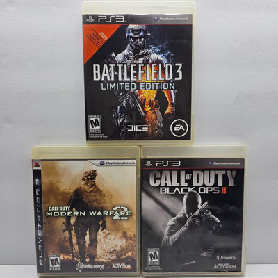 PS3 Game Lot Call of Duty Black Ops II Modern Warfare 2 Battlefield 3 Tested CIB