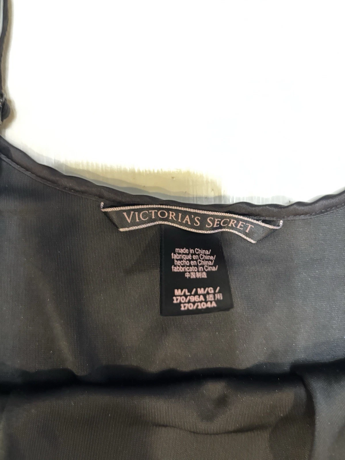 UNDERCOVER Camicia da notte Victoria’s Secret donna velluto schiacciato nero abito da notte slip M L