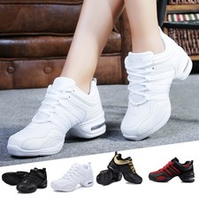 WOMENS JAZZ HIP HOP DANCE SNEAKERS SPLIT SOLE GYM STAGE SPORT SHOES TRAINERS UK