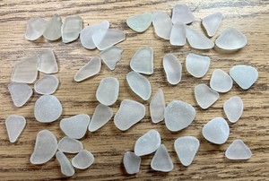 Genuine Tumbled Sea/Beach Glass ~ 50 Piece Lot ~ Clear ~ Hawaii (Clr #6)