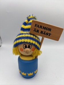 Sweden Figurine “Grandma Is The Best” 5” Folk Art Nordic Swedish