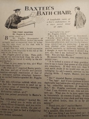 Sk189  Ephemera 1928 short Story baxter's Bath Chair