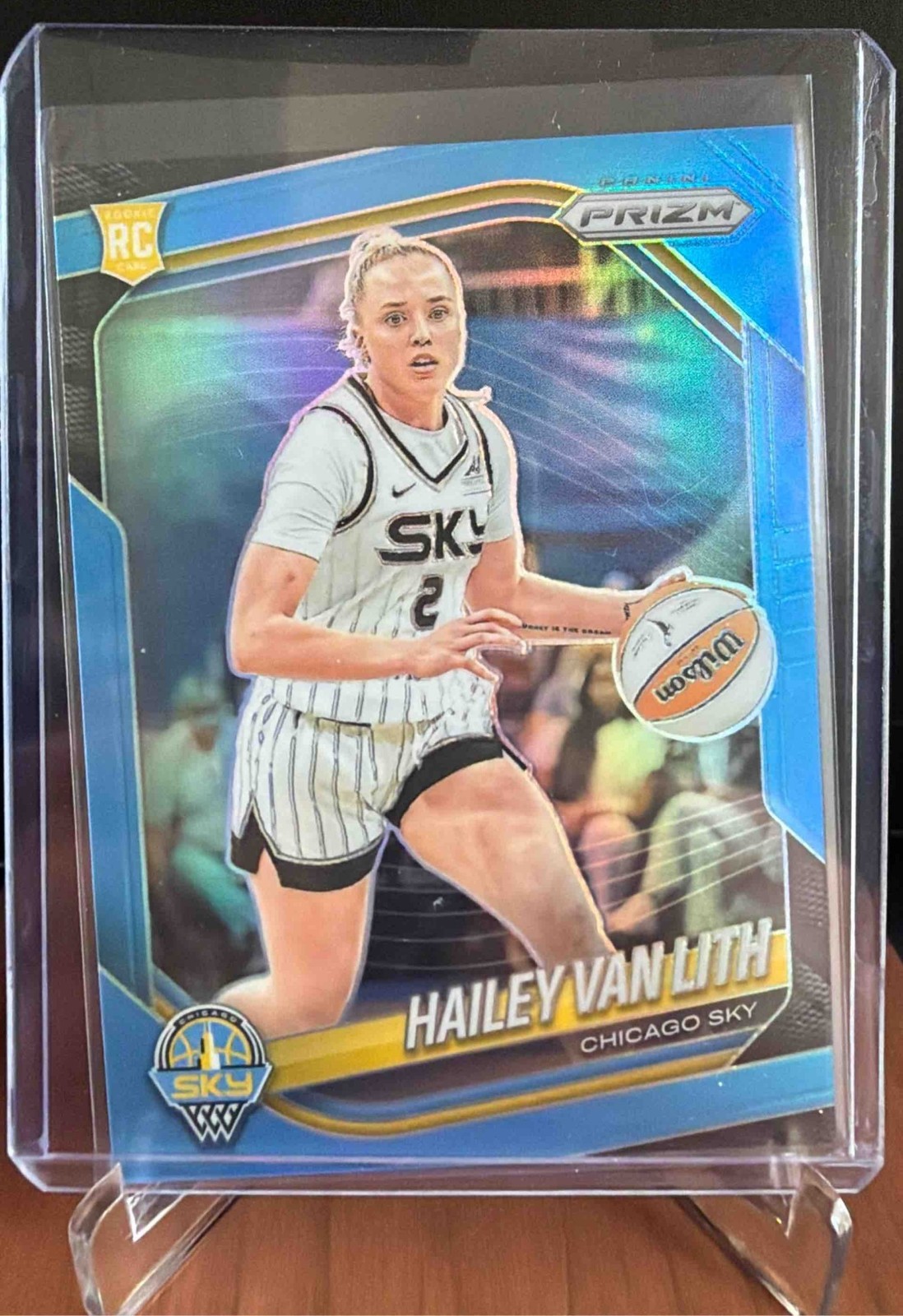 2025 Panini WNBA Prizm Hailey Van Lith #2 Carolina Blue 68/125 RC Sky