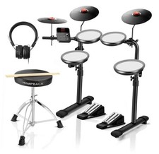 Electric Drum Set with 7'' Quite Mesh Drum Pads, 8'' Full Rubber Cymbals, MK-0