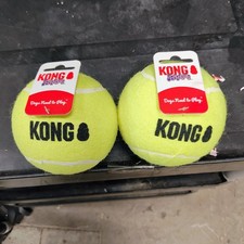 KONG Squeakair Tennis Balls 2 XL Squeaky Dog Fetch Toy 4"