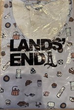 Lands End Supima Cotton Short Sleeve Mid-Calf Nightgown 3x - Blue Good Morning