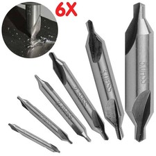 6x M&uuml;hle Drehbank Zentrierbohrer Kegelsenker Kombiniert Center Bohrer Drill Bit